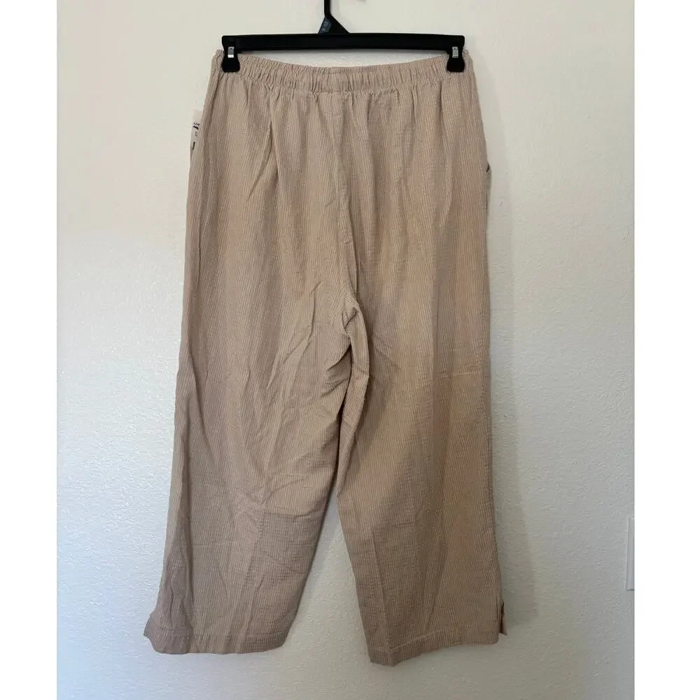 SunBay Cottons Vintage NEW OLD STOCK Size XL Beige Pull-On Cropped Pants